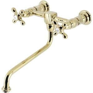 Kingston Brass KS1202AX Heritage Kitchen Faucet, 10 x 7.75 x 6.94,Polished Brass